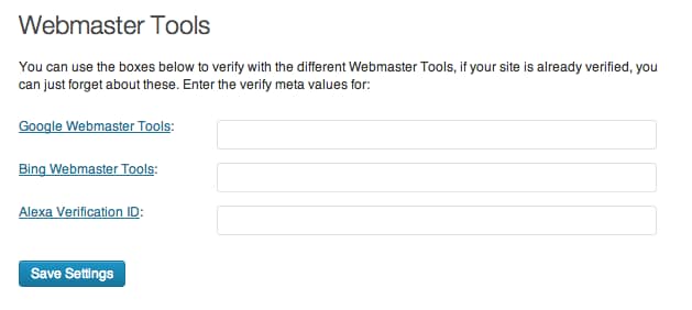 Yoast Google Webmaster Tools